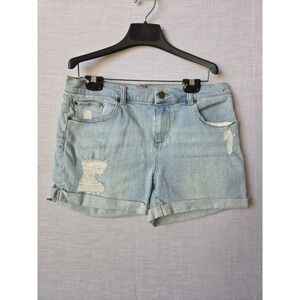NY & Co Shorts Womens Size 6 Denim Distressed Jeans Cuffed Soho boyfriend